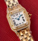 Cartier Lighter Solid Gold Panthere Watch Replica 19*25mm 316L Steel Imported Quartz Movement Watch